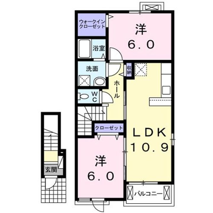 茨城県筑西市新治(アパート)の賃貸物件の間取り