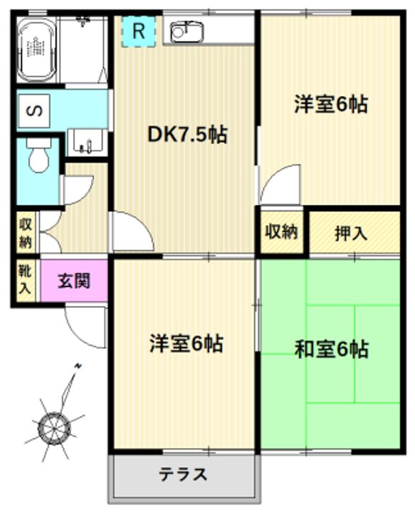クレールAの間取り