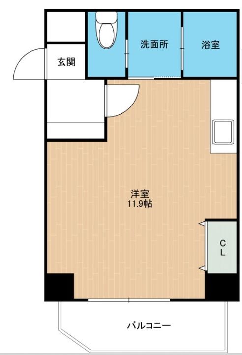熊本県熊本市中央区桜町(マンション)の賃貸物件の間取り
