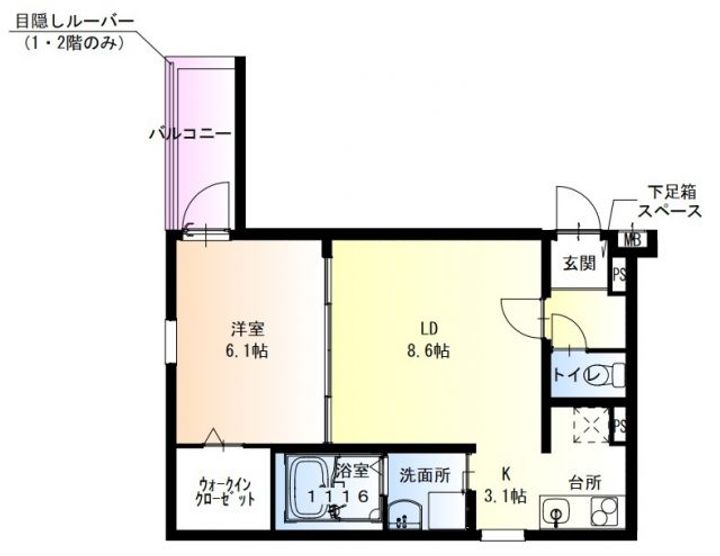 大阪府高石市千代田1の賃貸アパートの間取り