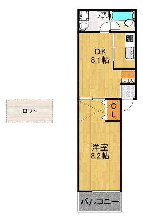 神奈川県横浜市港北区大倉山5(アパート)の賃貸物件の間取り