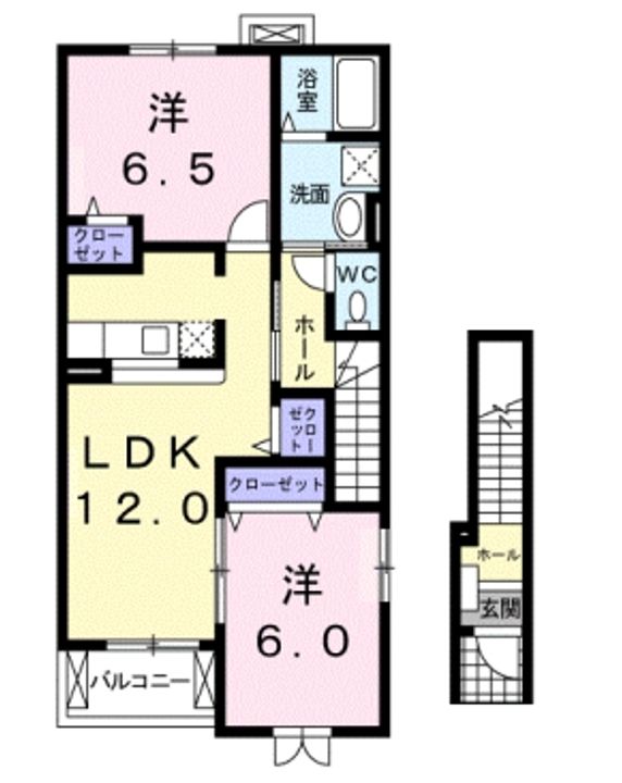 愛知県豊明市新栄町3(アパート)の賃貸物件の間取り