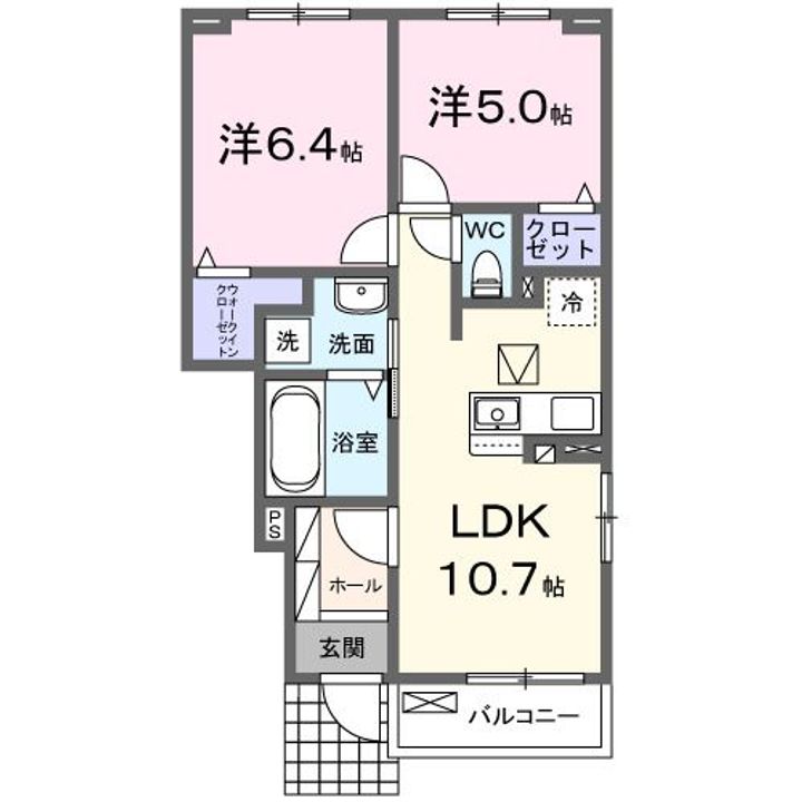 群馬県太田市石原町(アパート)の賃貸物件の間取り