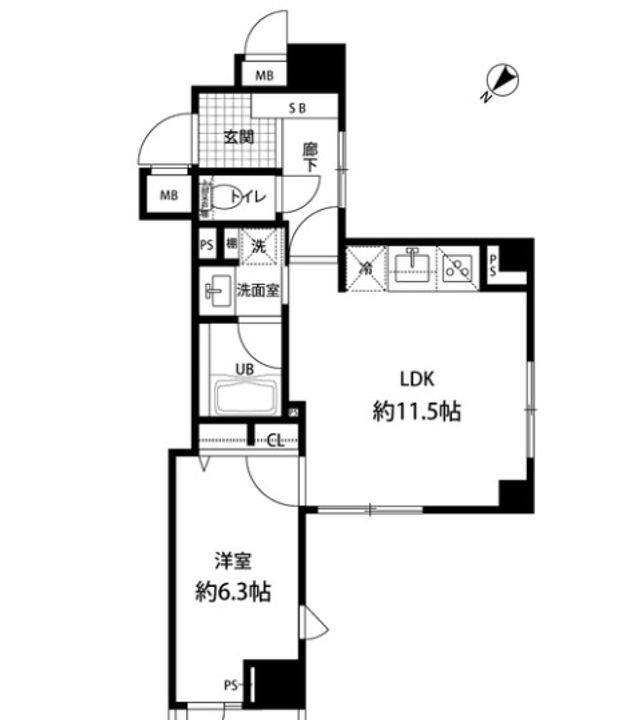 東京都中央区日本橋馬喰町1(マンション)の賃貸物件の間取り