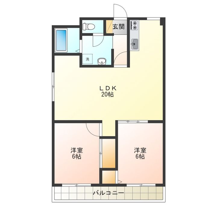 徳島県徳島市中洲町3(マンション)の賃貸物件の間取り