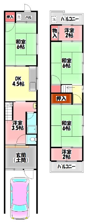 大阪府守口市馬場町1(一戸建)の賃貸物件の間取り