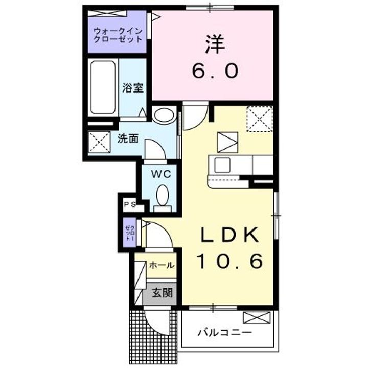 群馬県高崎市中居町1(アパート)の賃貸物件の間取り