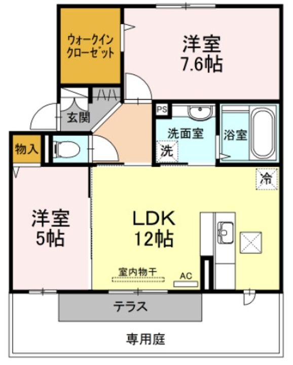 徳島県小松島市金磯町(アパート)の賃貸物件の間取り