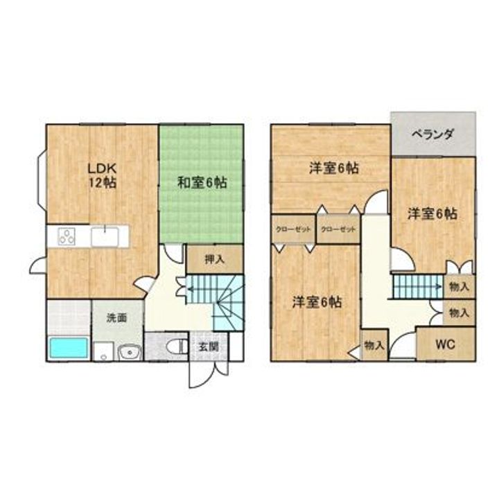 広島県福山市三吉町4(一戸建)の賃貸物件の間取り