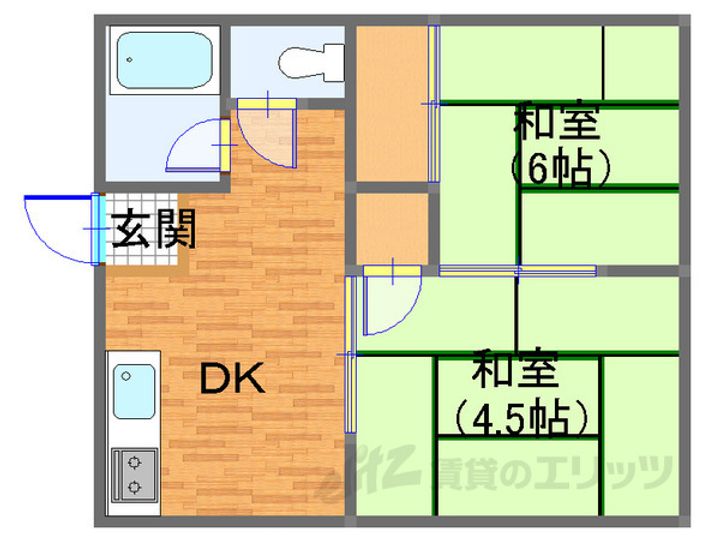 宇尾アパートの間取り