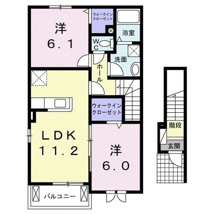 広島県三次市十日市南2(アパート)の賃貸物件の間取り