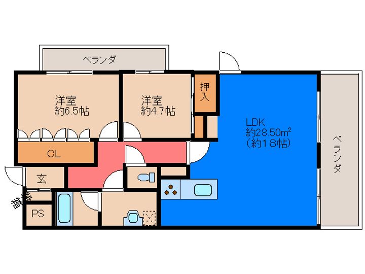 宮崎県都城市広原町(マンション)の賃貸物件の間取り