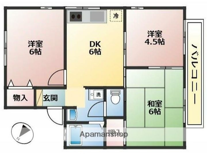 神奈川県横須賀市長沢1(アパート)の賃貸物件の間取り