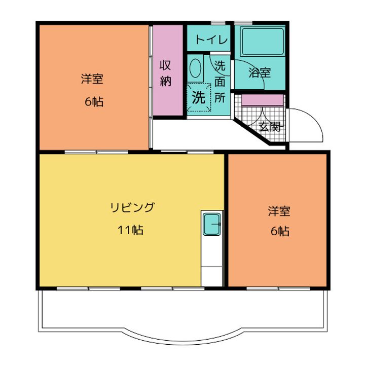 坪内ハイツの間取り