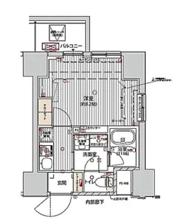 東京都八王子市八日町(マンション)の賃貸物件の間取り