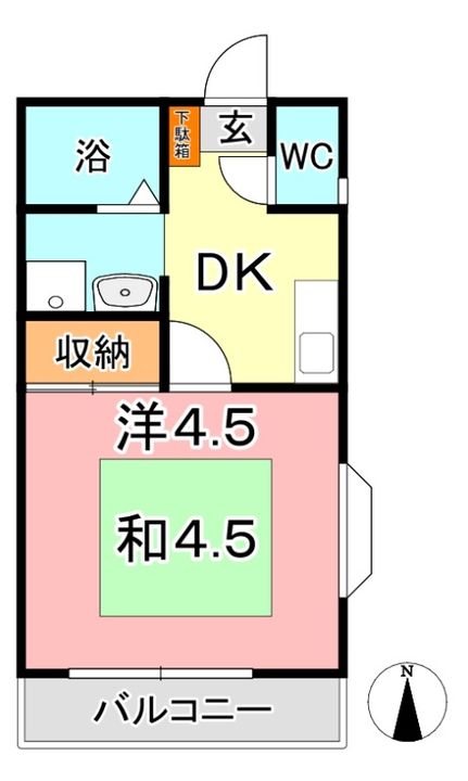 岡山県倉敷市三田(アパート)の賃貸物件の間取り