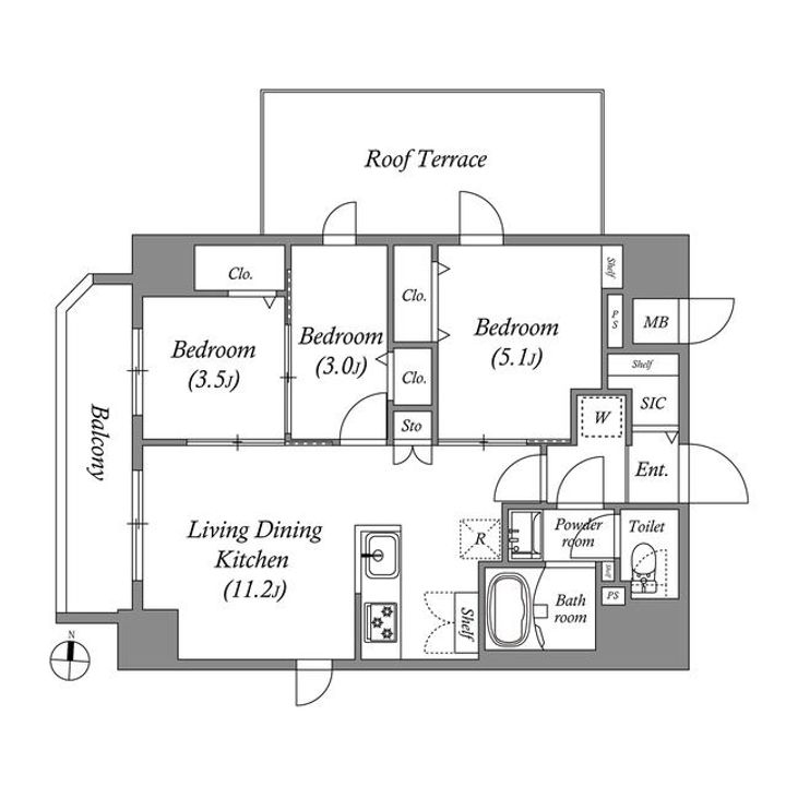 東京都墨田区江東橋1(マンション)の賃貸物件の間取り
