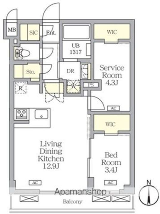 アジールコート都立大学の間取り