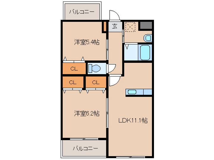 Brooks SquareIIの間取り