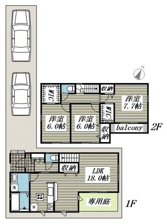 神奈川県愛甲郡愛川町中津(一戸建)の賃貸物件の間取り