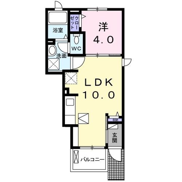 栃木県小山市城西1(アパート)の賃貸物件の間取り