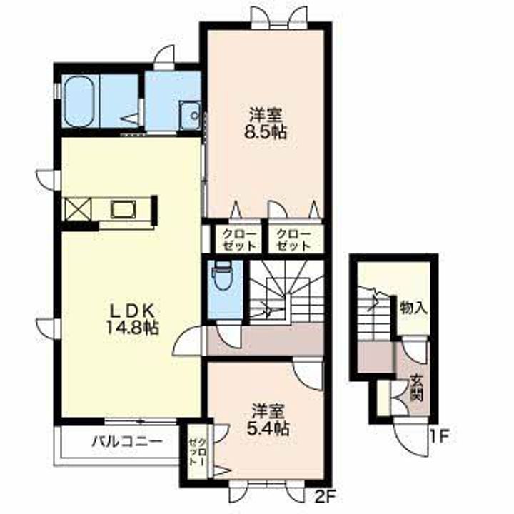 新潟県長岡市長倉3(アパート)の賃貸物件の間取り