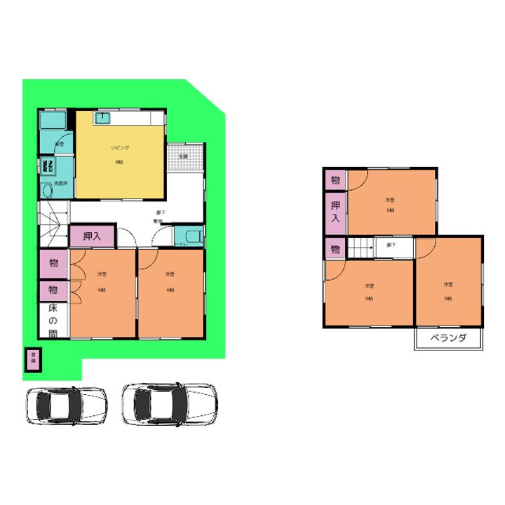 愛知県稲沢市平和町観音堂屋敷(一戸建)の賃貸物件の間取り
