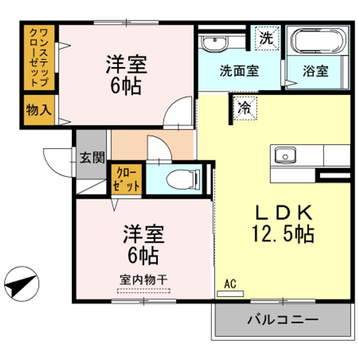 広島県福山市東川口町5(アパート)の賃貸物件の間取り