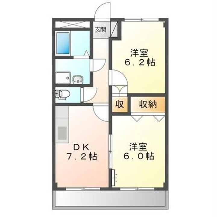 愛知県碧南市平七町2(アパート)の賃貸物件の間取り