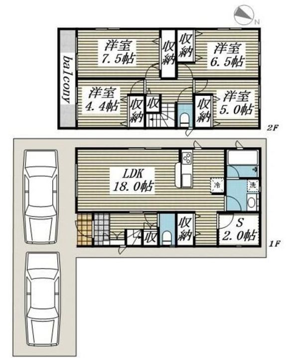 埼玉県川越市岸町2(一戸建)の賃貸物件の間取り