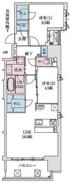スプランディッド本町東DUEの間取り