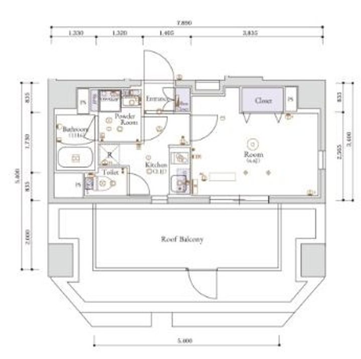 東京都江東区木場2(マンション)の賃貸物件の間取り