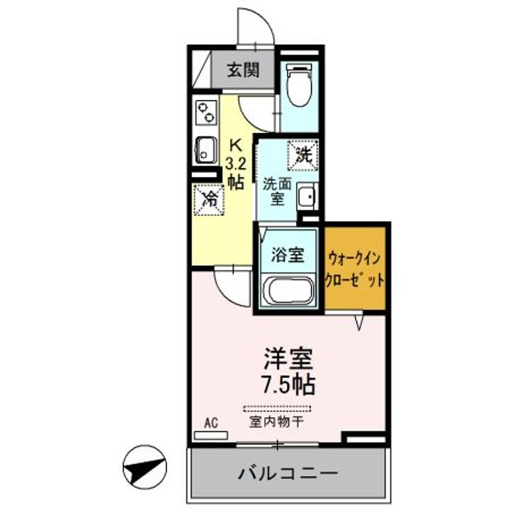 埼玉県戸田市喜沢1(アパート)の賃貸物件の間取り
