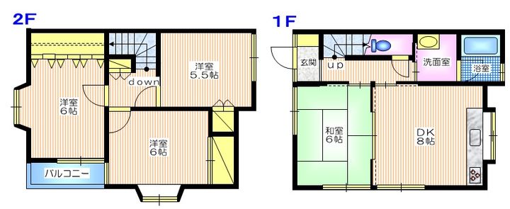 神奈川県横浜市磯子区原町(一戸建)の賃貸物件の間取り