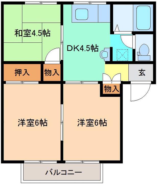 パールハイツ Dの間取り