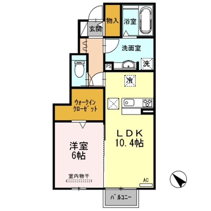 新潟県長岡市学校町3(アパート)の賃貸物件の間取り