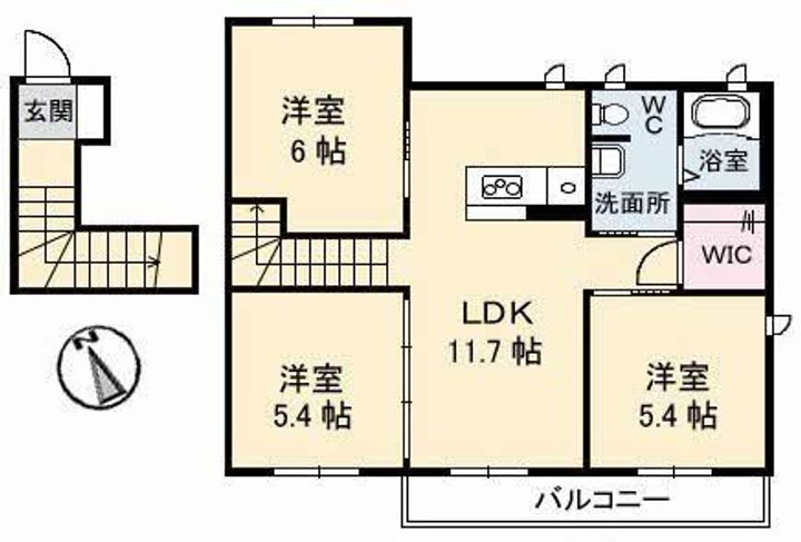 メゾンドローズ B棟の間取り