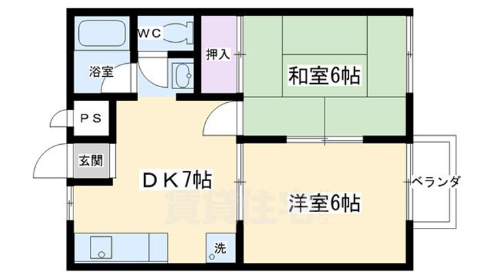 京都府京都市北区西賀茂中川上町(アパート)の賃貸物件の間取り