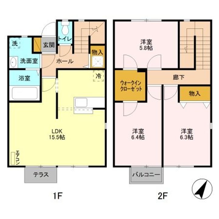リースランドテクノ Cの間取り