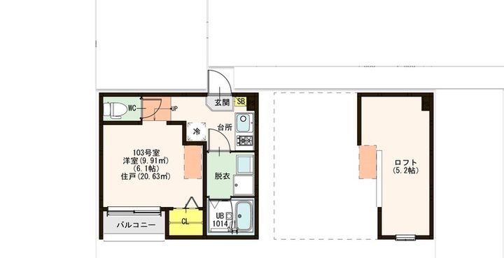 京都府京都市伏見区深草東伊達町(アパート)の賃貸物件の間取り