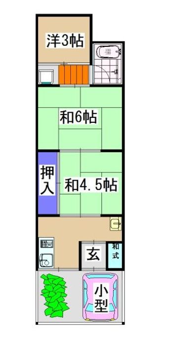京都府京都市右京区梅津林口町(一戸建)の賃貸物件の間取り