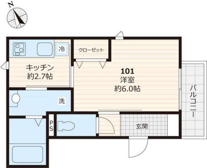 東京都板橋区中台1(アパート)の賃貸物件の間取り