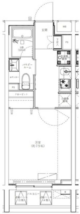 東京都目黒区目黒本町2(マンション)の賃貸物件の間取り