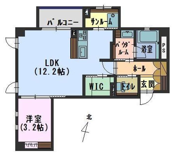 サン・バリューかほくの間取り