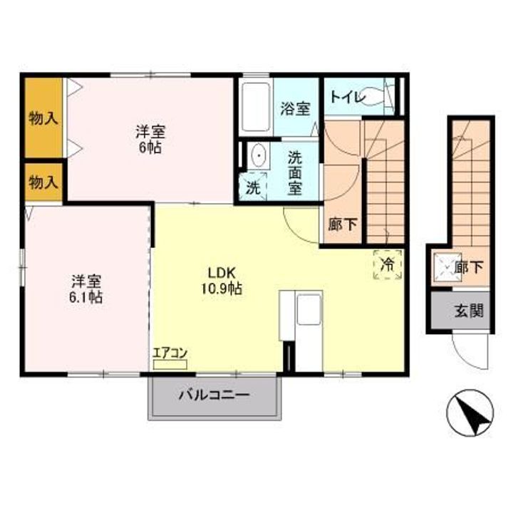 栃木県宇都宮市石井町(アパート)の賃貸物件の間取り