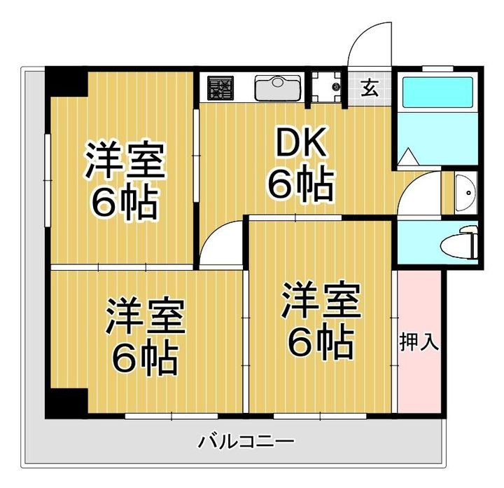 鹿児島県鹿児島市武3(マンション)の賃貸物件の間取り