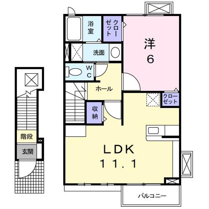 三重県四日市市小杉町(アパート)の賃貸物件の間取り
