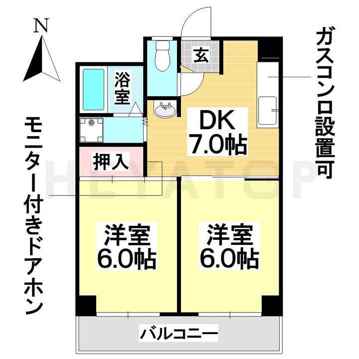 愛知県名古屋市南区外山1(マンション)の賃貸物件の間取り