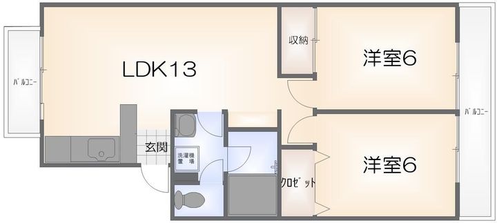 徳島県徳島市新蔵町1(マンション)の賃貸物件の間取り