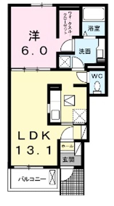 徳島県徳島市八万町柿谷(アパート)の賃貸物件の間取り